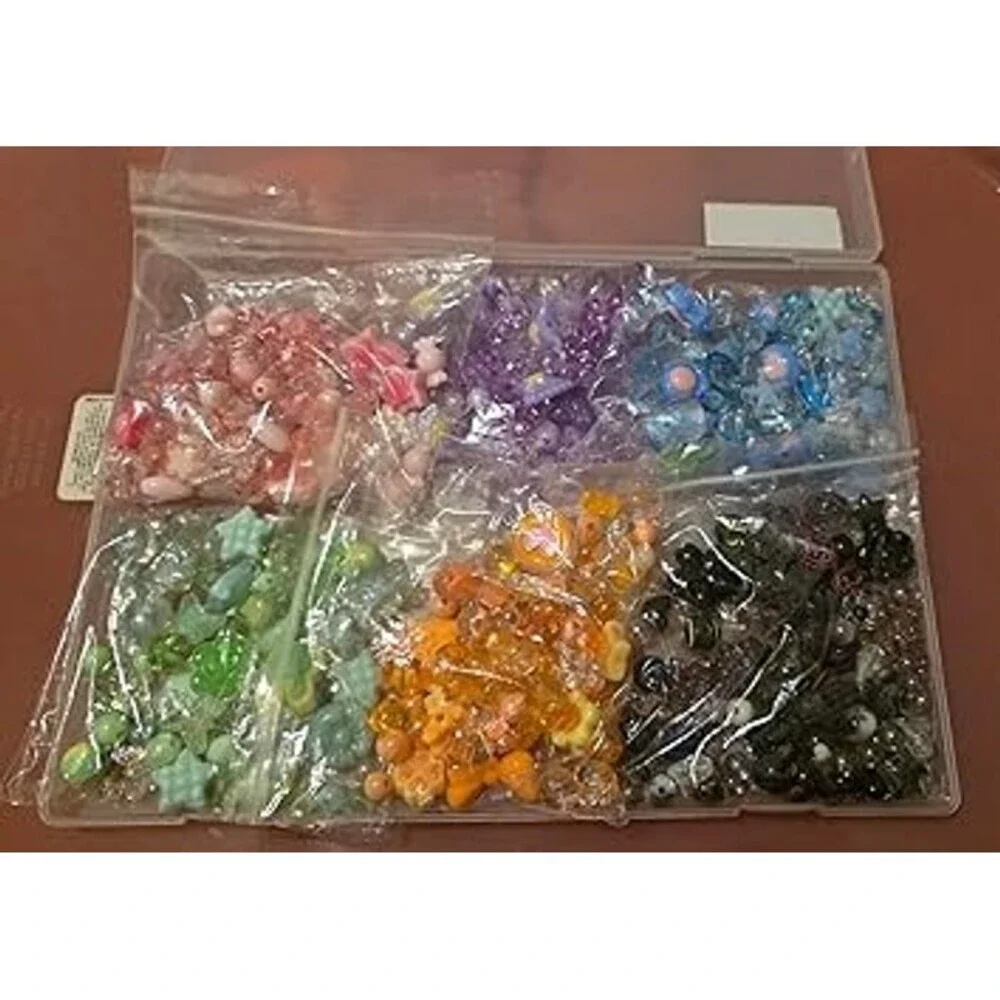 450PCS Assorted Acrylic Beads for Bracelet Making